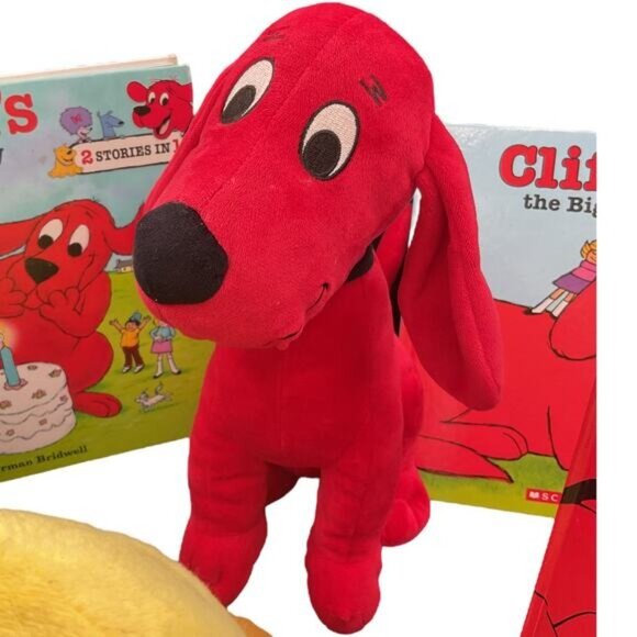 Kohls Cares Clifford Cleo and TBone Plush Stuffed Animal 3 Clifford Storybooks - Picture 4 of 10